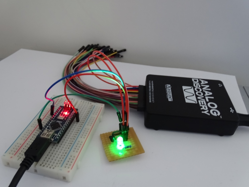 Arduino, LED board and Digilent Analog Discovery